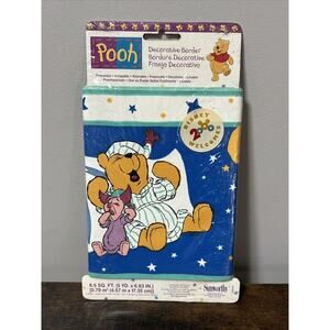 VTG Disney Winnie the Pooh/Piglet Wallpaper Border Roll ~ 8.5 sq ft, 5 yards NEW